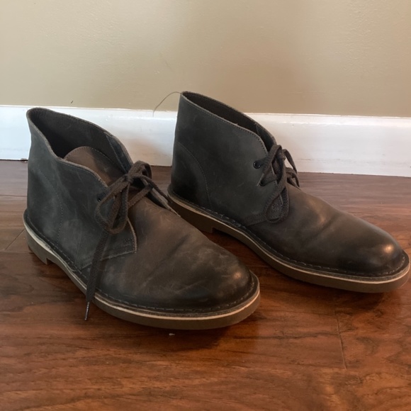 Clarks bushacre chukka boot  grey leather 8.5 mens - Picture 2 of 8